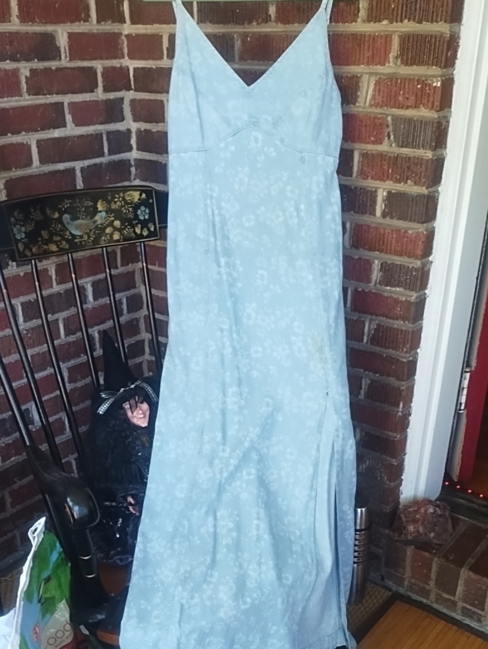 Guess Pale Blue Floral Slip Maxi Dress